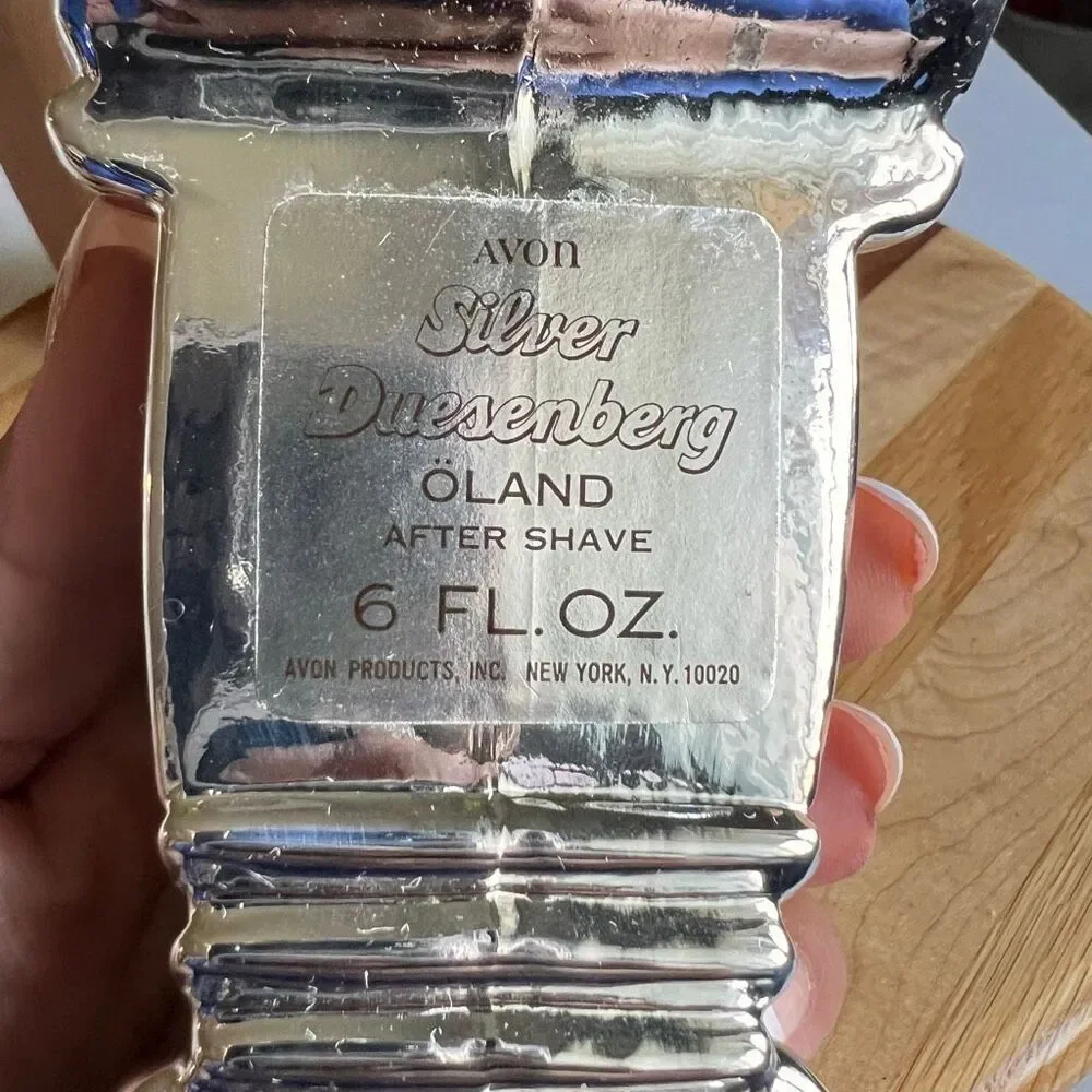 Avon Silver Duesenberg Car Decanter, which was originally marketed for Wild Coun